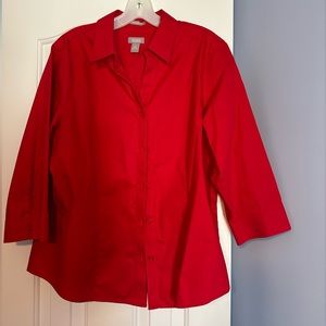 Chico’s size 2 no iron shirt blouse in red